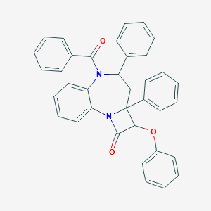 molecular formula C36H28N2O3 B312835 8-Benzoyl-4-phenoxy-5,7-diphenyl-2,8-diazatricyclo[7.4.0.02,5]trideca-1(13),9,11-trien-3-one 