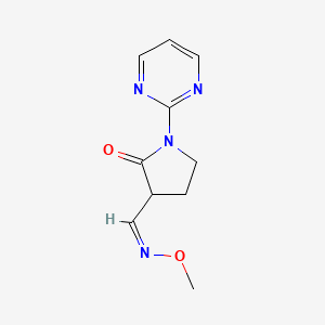 molecular formula C10H12N4O2 B3128361 3-[(Z)-methoxyiminomethyl]-1-pyrimidin-2-ylpyrrolidin-2-one CAS No. 338954-32-8