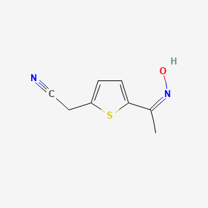 molecular formula C8H8N2OS B3128367 2-[5-[(Z)-N-hydroxy-C-methylcarbonimidoyl]thiophen-2-yl]acetonitrile CAS No. 338954-38-4