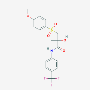 2-hydroxy-3-[(4-methoxyphenyl)sulfonyl]-2-methyl-N-[4-(trifluoromethyl)phenyl]propanamide