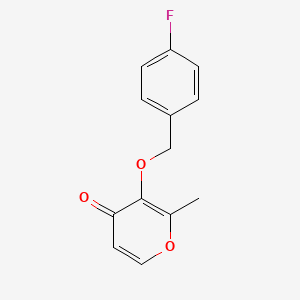 molecular formula C13H11FO3 B3128392 3-[(4-fluorophenyl)methoxy]-2-methyl-4H-pyran-4-one CAS No. 338956-74-4
