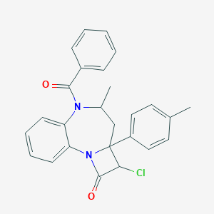 molecular formula C26H23ClN2O2 B312841 8-Benzoyl-4-chloro-7-methyl-5-(4-methylphenyl)-2,8-diazatricyclo[7.4.0.02,5]trideca-1(13),9,11-trien-3-one 