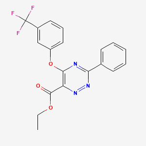 Ethyl 3-phenyl-5-[3-(trifluoromethyl)phenoxy]-1,2,4-triazine-6-carboxylate