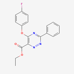 molecular formula C18H14FN3O3 B3128425 Ethyl 5-(4-fluorophenoxy)-3-phenyl-1,2,4-triazine-6-carboxylate CAS No. 338957-39-4
