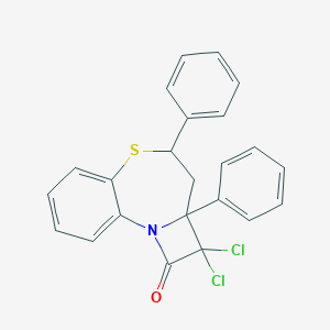 molecular formula C23H17Cl2NOS B312843 2,2-dichloro-2a,4-diphenyl-2,2a,3,4-tetrahydro-1H-azeto[2,1-d][1,5]benzothiazepin-1-one 