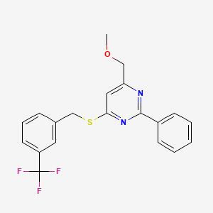 Methyl (2-phenyl-6-{[3-(trifluoromethyl)benzyl]sulfanyl}-4-pyrimidinyl)methyl ether