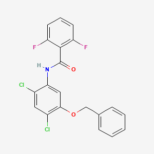 molecular formula C20H13Cl2F2NO2 B3128520 N-(5-(Benzyloxy)-2,4-dichlorophenyl)-2,6-difluorobenzenecarboxamide CAS No. 338961-21-0