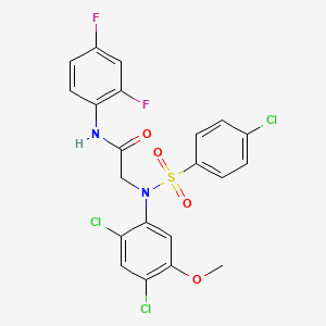 molecular formula C21H15Cl3F2N2O4S B3128529 2-(N-(4-chlorophenylsulfonyl)-2,4-dichloro-5-methoxyphenylamino)-N-(2,4-difluorophenyl)acetamide CAS No. 338961-81-2