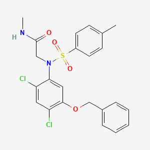 2-{5-(benzyloxy)-2,4-dichloro[(4-methylphenyl)sulfonyl]anilino}-N-methylacetamide
