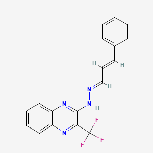 molecular formula C18H13F3N4 B3128557 3-phenylacrylaldehyde N-[3-(trifluoromethyl)-2-quinoxalinyl]hydrazone CAS No. 338962-37-1