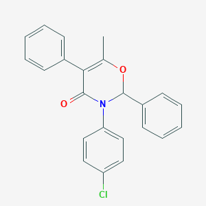molecular formula C23H18ClNO2 B312856 2,5-Diphenyl-3-(4-chlorophenyl)-6-methyl-2,3-dihydro-4H-1,3-oxazine-4-one 