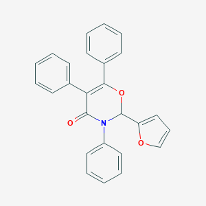 molecular formula C26H19NO3 B312857 2-(2-Furyl)-3,5,6-triphenyl-2,3-dihydro-4H-1,3-oxazine-4-one 