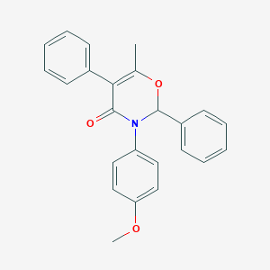 molecular formula C24H21NO3 B312859 2,5-Diphenyl-3-(4-methoxyphenyl)-6-methyl-2,3-dihydro-4H-1,3-oxazine-4-one 