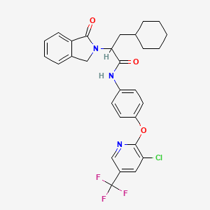 N-[4-[3-chloro-5-(trifluoromethyl)pyridin-2-yl]oxyphenyl]-3-cyclohexyl-2-(3-oxo-1H-isoindol-2-yl)propanamide