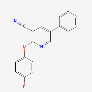 molecular formula C18H11FN2O B3128601 2-(4-Fluorophenoxy)-5-phenylnicotinonitrile CAS No. 338964-10-6