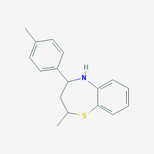 molecular formula C17H19NS B312861 2-Methyl-4-(4-methylphenyl)-2,3,4,5-tetrahydro-1,5-benzothiazepine 