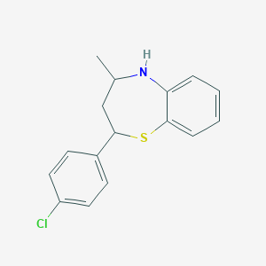 molecular formula C16H16ClNS B312862 2-(4-Chlorophenyl)-4-methyl-2,3,4,5-tetrahydro-1,5-benzothiazepine 