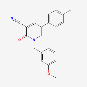 molecular formula C21H18N2O2 B3128620 1-(3-Methoxybenzyl)-5-(4-methylphenyl)-2-oxo-1,2-dihydro-3-pyridinecarbonitrile CAS No. 338964-94-6