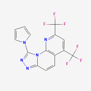 molecular formula C15H7F6N5 B3128627 9-吡咯-1-基-2,4-双(三氟甲基)-[1,2,4]三唑并[4,3-a][1,8]萘啶 CAS No. 338965-34-7