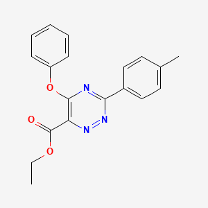 molecular formula C19H17N3O3 B3128648 Ethyl 3-(4-methylphenyl)-5-phenoxy-1,2,4-triazine-6-carboxylate CAS No. 338965-89-2