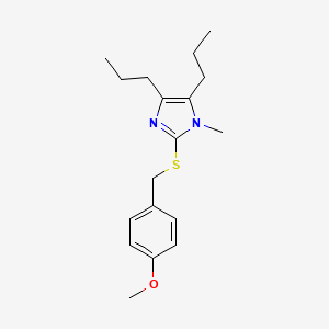 molecular formula C18H26N2OS B3128655 methyl 4-{[(1-methyl-4,5-dipropyl-1H-imidazol-2-yl)sulfanyl]methyl}phenyl ether CAS No. 338965-98-3