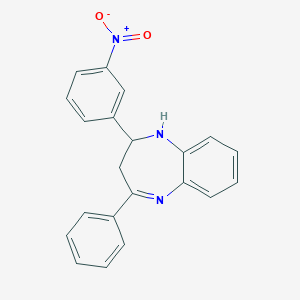 molecular formula C21H17N3O2 B312866 2-(3-nitrophenyl)-4-phenyl-2,3-dihydro-1H-1,5-benzodiazepine 