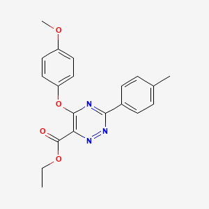 molecular formula C20H19N3O4 B3128676 Ethyl 5-(4-methoxyphenoxy)-3-(4-methylphenyl)-1,2,4-triazine-6-carboxylate CAS No. 338966-15-7
