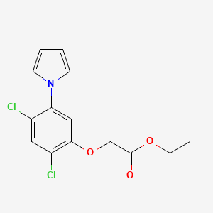 molecular formula C14H13Cl2NO3 B3128712 2-[2,4-二氯-5-(1H-吡咯-1-基)苯氧基]乙酸乙酯 CAS No. 338967-07-0