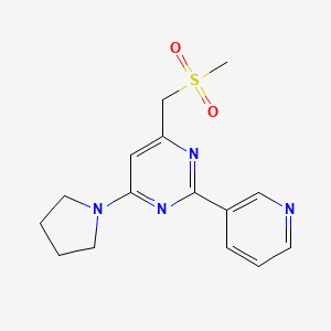 molecular formula C15H18N4O2S B3128718 Methyl [2-(3-pyridinyl)-6-(1-pyrrolidinyl)-4-pyrimidinyl]methyl sulfone CAS No. 338967-55-8