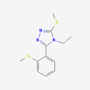 molecular formula C12H15N3S2 B3128737 4-Ethyl-3-methylsulfanyl-5-(2-methylsulfanylphenyl)-1,2,4-triazole CAS No. 338967-97-8