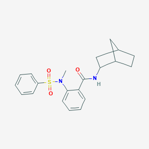 molecular formula C21H24N2O3S B312874 N-bicyclo[2.2.1]hept-2-yl-2-[methyl(phenylsulfonyl)amino]benzamide 