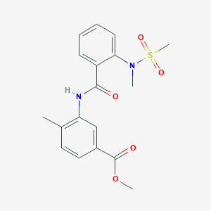 molecular formula C18H20N2O5S B312875 Methyl 4-methyl-3-({2-[methyl(methylsulfonyl)amino]benzoyl}amino)benzoate 