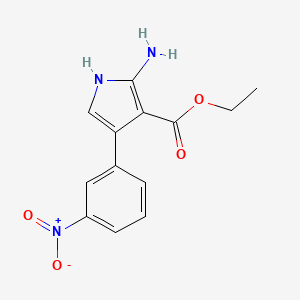 molecular formula C13H13N3O4 B3128758 2-氨基-4-(3-硝基苯基)-1H-吡咯-3-甲酸乙酯 CAS No. 338968-25-5