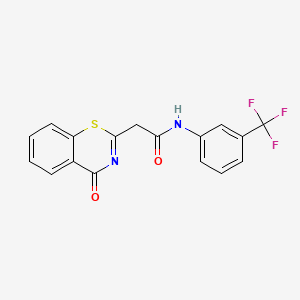 molecular formula C17H11F3N2O2S B3128776 2-(4-氧代-4H-1,3-苯并噻嗪-2-基)-N-[3-(三氟甲基)苯基]乙酰胺 CAS No. 338975-34-1