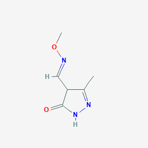 molecular formula C6H9N3O2 B3128783 4-[(E)-methoxyiminomethyl]-3-methyl-1,4-dihydropyrazol-5-one CAS No. 338975-48-7