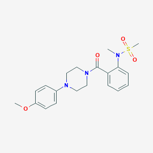 molecular formula C20H25N3O4S B312879 N-(2-{[4-(4-methoxyphenyl)-1-piperazinyl]carbonyl}phenyl)-N-methylmethanesulfonamide 