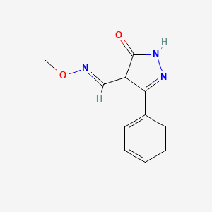 molecular formula C11H11N3O2 B3128791 5-oxo-3-phenyl-4,5-dihydro-1H-pyrazole-4-carbaldehyde O-methyloxime CAS No. 338975-49-8