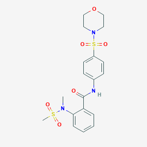 molecular formula C19H23N3O6S2 B312880 2-[methyl(methylsulfonyl)amino]-N-[4-(4-morpholinylsulfonyl)phenyl]benzamide 