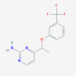 molecular formula C13H12F3N3O B3128815 4-{1-[3-(Trifluoromethyl)phenoxy]ethyl}-2-pyrimidinamine CAS No. 338976-09-3