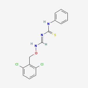 molecular formula C15H13Cl2N3OS B3128848 N-({[(2,6-二氯苄基)氧代]亚氨基}甲基)-N'-苯基硫脲 CAS No. 338976-95-7
