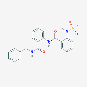 molecular formula C23H23N3O4S B312885 N-[2-(benzylcarbamoyl)phenyl]-2-[methyl(methylsulfonyl)amino]benzamide 