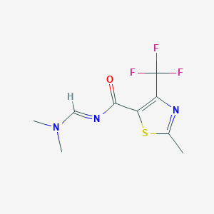 molecular formula C9H10F3N3OS B3128852 N-[(dimethylamino)methylene]-2-methyl-4-(trifluoromethyl)-1,3-thiazole-5-carboxamide CAS No. 338978-08-8