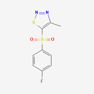 molecular formula C9H7FN2O2S2 B3128857 4-Fluorophenyl 4-methyl-1,2,3-thiadiazol-5-yl sulfone CAS No. 338978-82-8