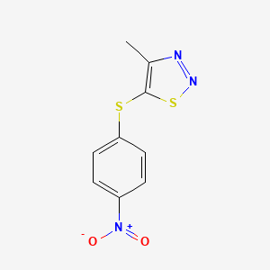 molecular formula C9H7N3O2S2 B3128861 4-Methyl-5-[(4-nitrophenyl)sulfanyl]-1,2,3-thiadiazole CAS No. 338978-83-9