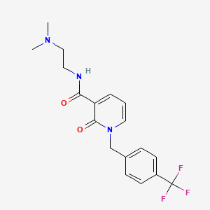 molecular formula C18H20F3N3O2 B3128877 N-[2-(dimethylamino)ethyl]-2-oxo-1-[4-(trifluoromethyl)benzyl]-1,2-dihydro-3-pyridinecarboxamide CAS No. 338981-13-8
