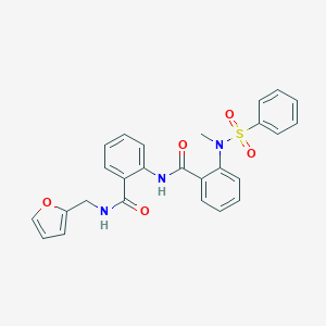 molecular formula C26H23N3O5S B312888 N-(2-{[(2-furylmethyl)amino]carbonyl}phenyl)-2-[methyl(phenylsulfonyl)amino]benzamide 