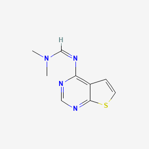 molecular formula C9H10N4S B3128889 N,N-dimethyl-N'-thieno[2,3-d]pyrimidin-4-ylmethanimidamide CAS No. 338981-89-8