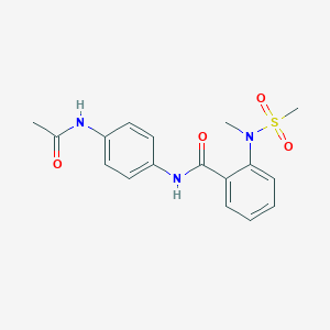 molecular formula C17H19N3O4S B312889 N-[4-(acetylamino)phenyl]-2-[methyl(methylsulfonyl)amino]benzamide 