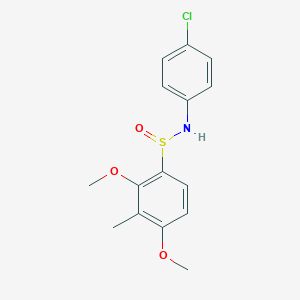 molecular formula C15H16ClNO3S B3128897 N-(4-chlorophenyl)-2,4-dimethoxy-3-methylbenzenesulfinamide CAS No. 338981-92-3