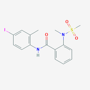 molecular formula C16H17IN2O3S B312890 N-(4-iodo-2-methylphenyl)-2-[methyl(methylsulfonyl)amino]benzamide 
